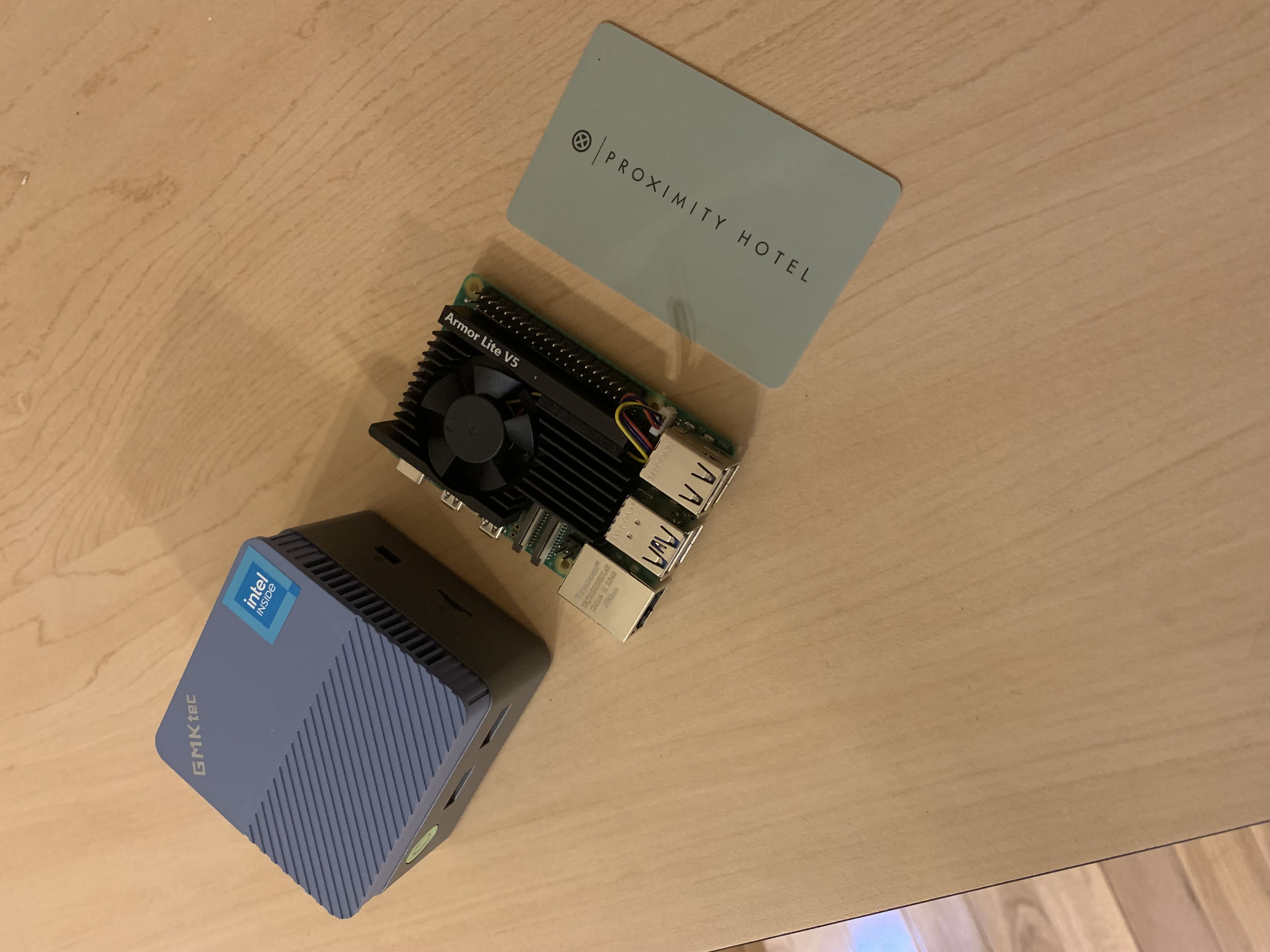 Comparing sizes of a Mini PC and Raspberry Pi 4